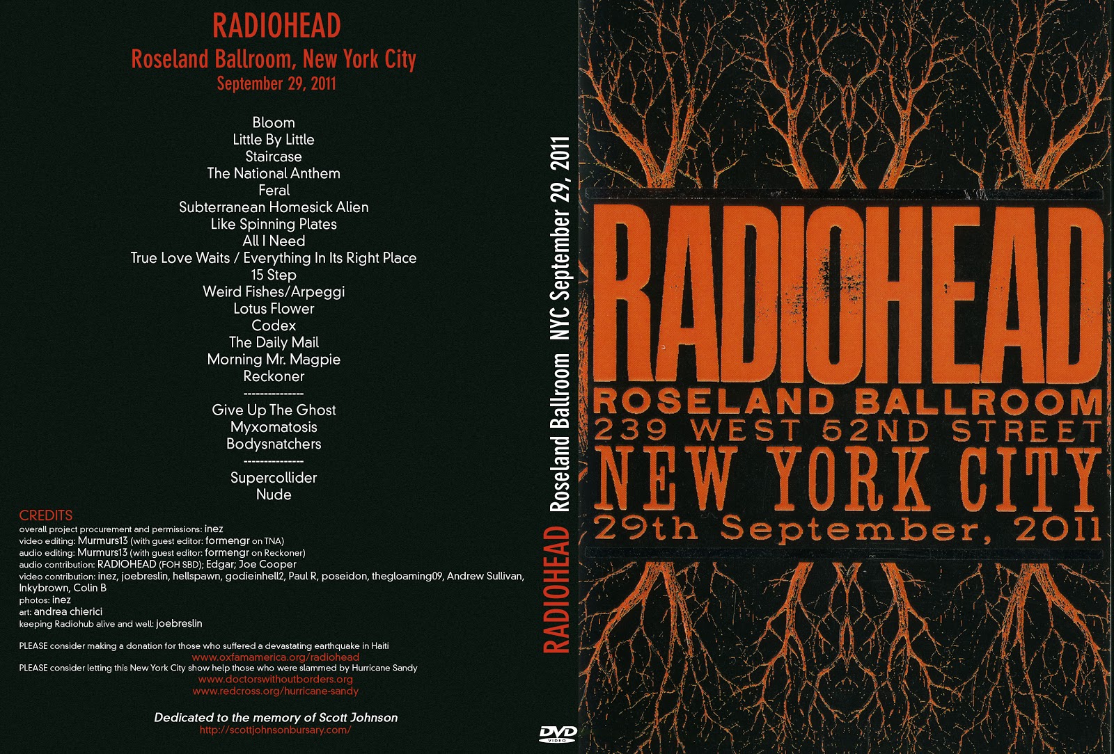 Radiohead - Scarica gratis il concerto Roseland Ballroom - artwork cover dvd